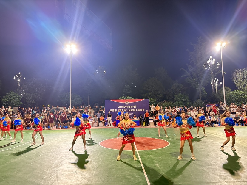 Cheerleading team performance